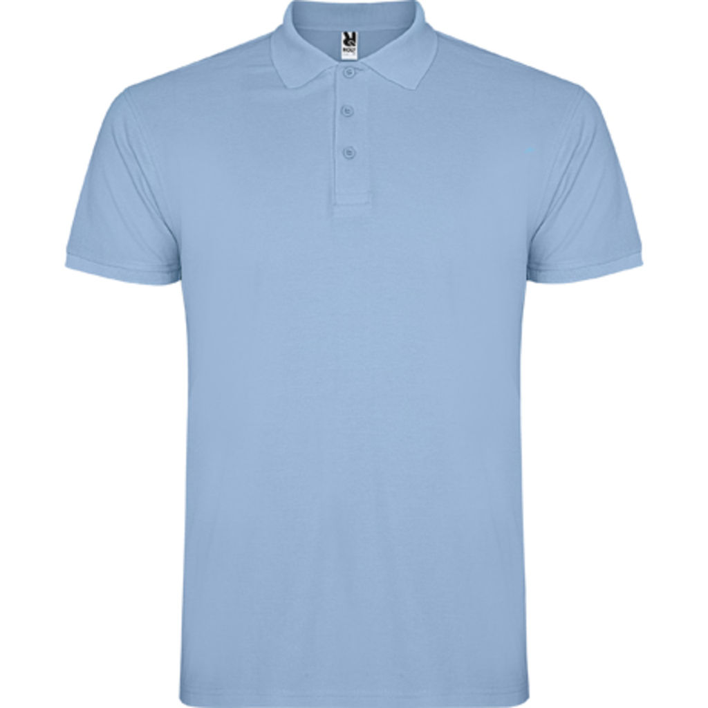 STAR Чоловіча футболка-поло з коротким рукавом, колір небесно-блакитний  розмір S