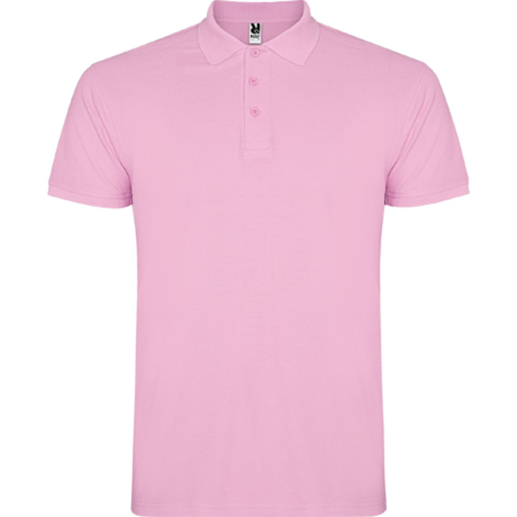 STAR Мужская футболка-поло с коротким рукавом, цвет светло-розовый  размер S