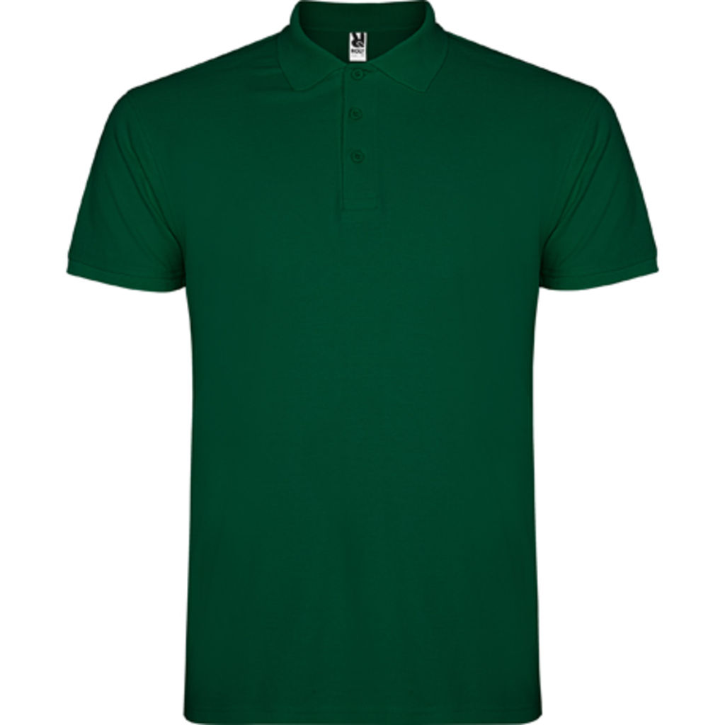 STAR Мужская футболка-поло с коротким рукавом, цвет зеленый бутылочный  размер S