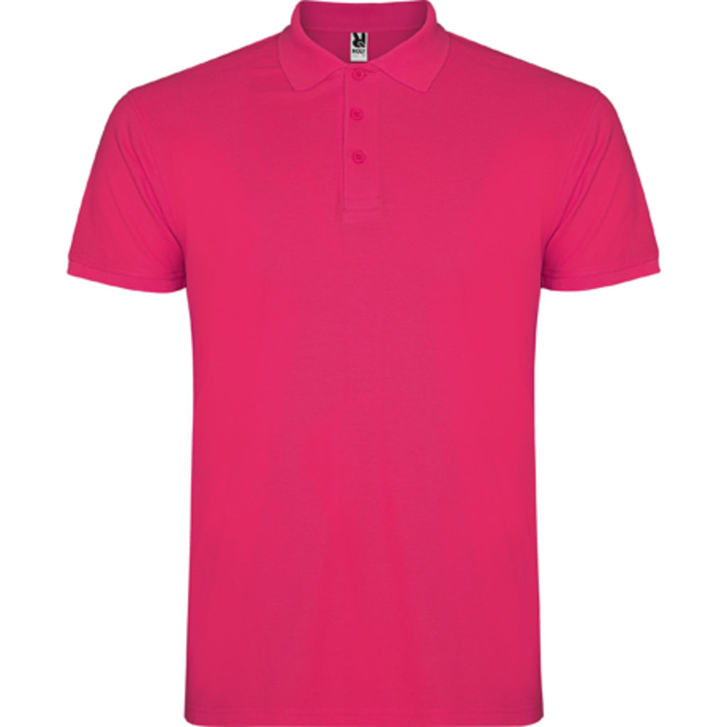 STAR Чоловіча футболка-поло з коротким рукавом, колір яскраво-рожевий  розмір S