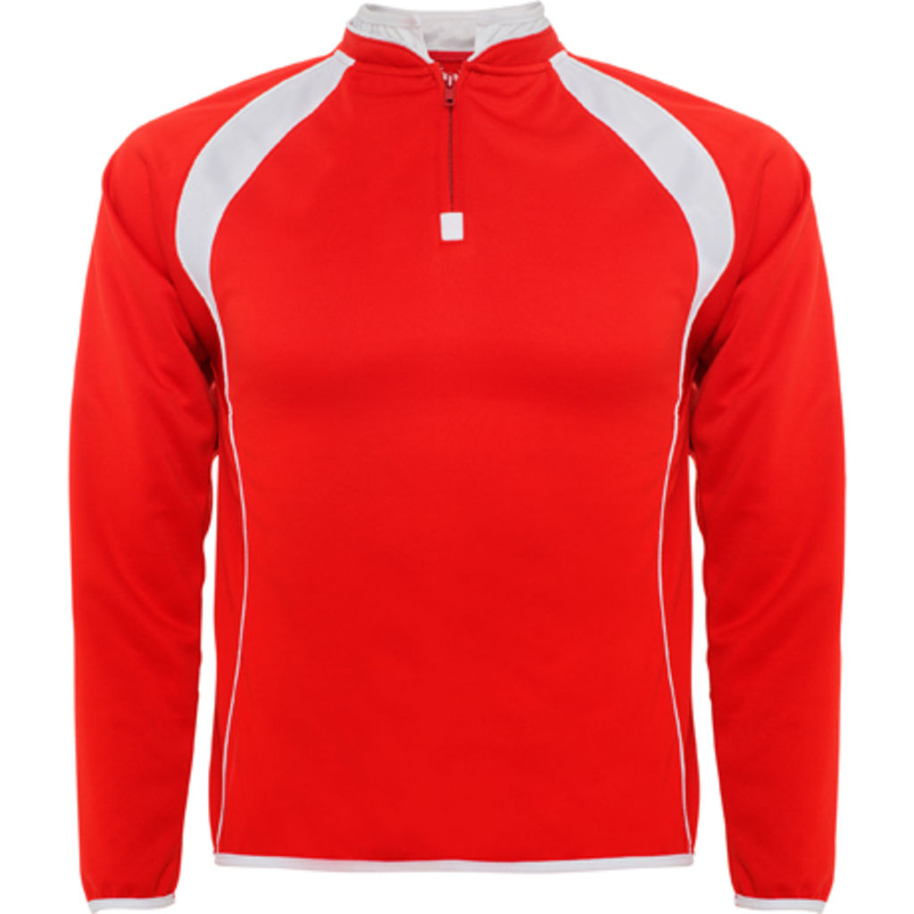 SEUL Двухцветная спортивная толстовка с флисовой подкладкой, цвет красный, белый  размер S