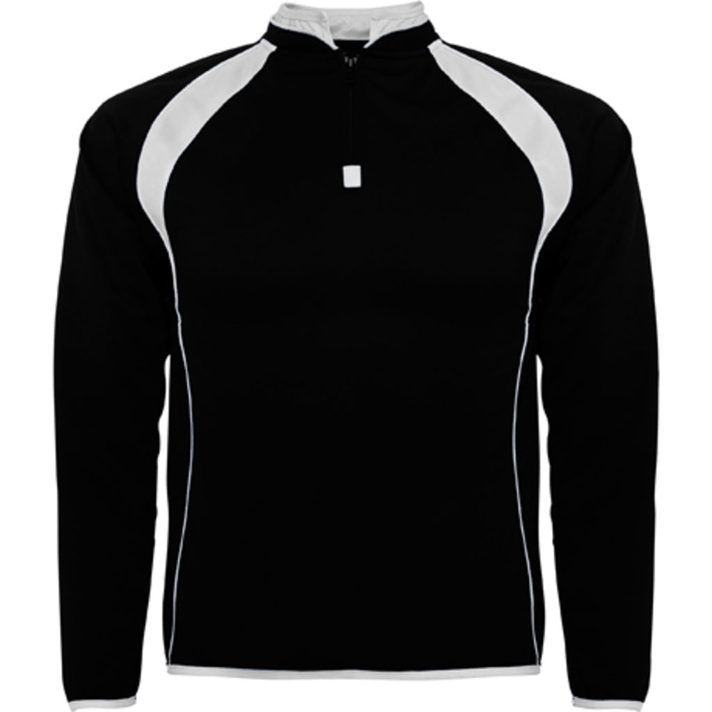 SEUL Комбінована спортивна толстовка з флісовим внутрішнім шаром, колір чорний, білий  розмір 4 YEARS
