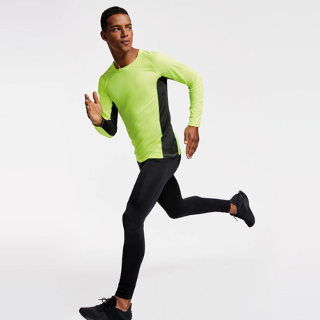 SHANGHAI L/S Спортивная комбинированная футболка с двумя полиэстерными тканями, цвет черный, темно-серый  размер 2XL - CA6670050246- Фото №2