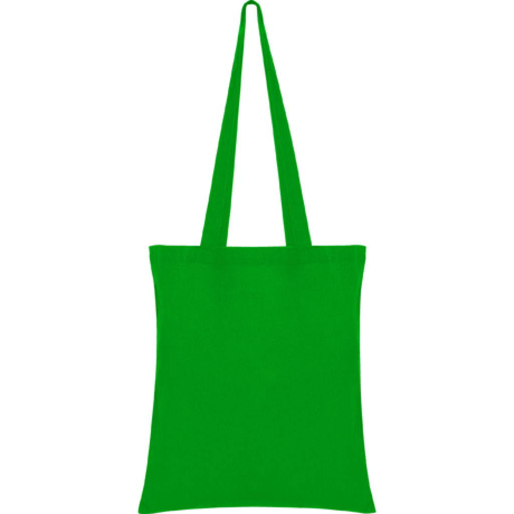 MOUNTAIN Сумка из хлопчатобумажной цветной ткани с длинной ручкой из ленты такого же цвета, цвет ярко-зеленый  размер 37x41