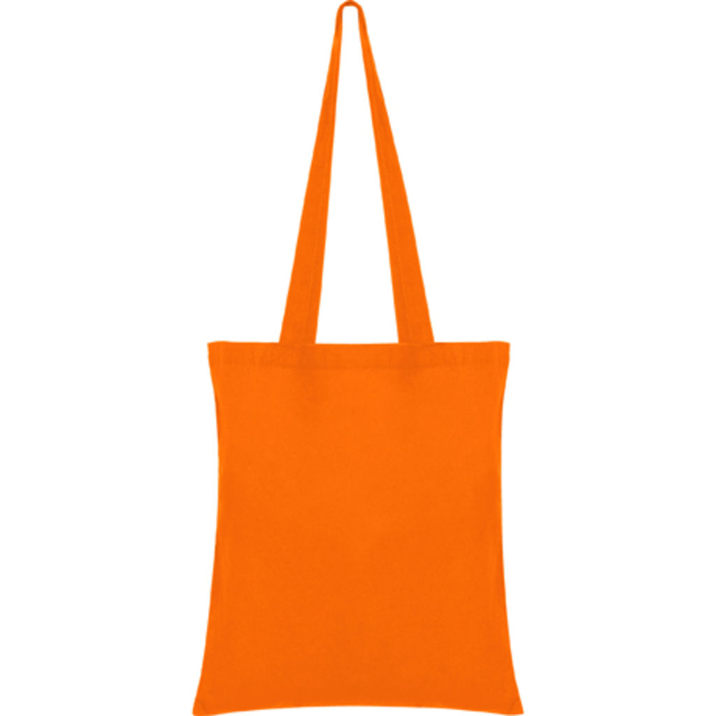 MOUNTAIN Сумка з бавовняної кольорової тканини з довгою ручкою з одноколірної стрічки, колір помаранчевий  розмір 37x41