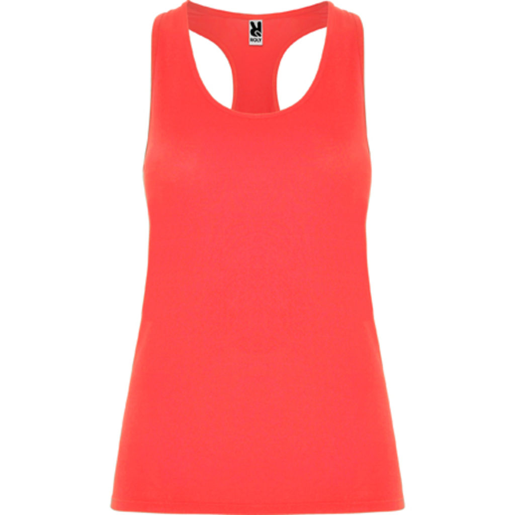 AIDA Спортивна футболка з спинкою в стилі плавця, колір флюорісцентний кораловий  розмір S