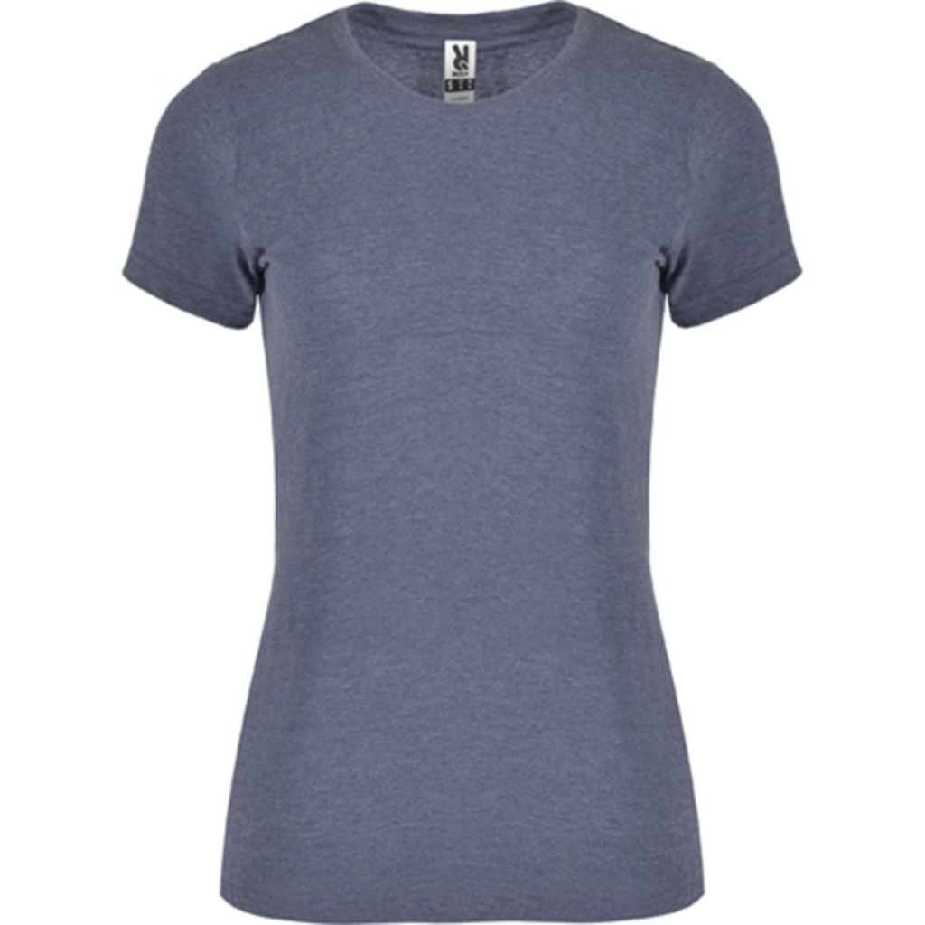 FOX WOMAN Жіноча футболка з коротким рукавом з текстурної тканини, колір джинсовий  розмір S