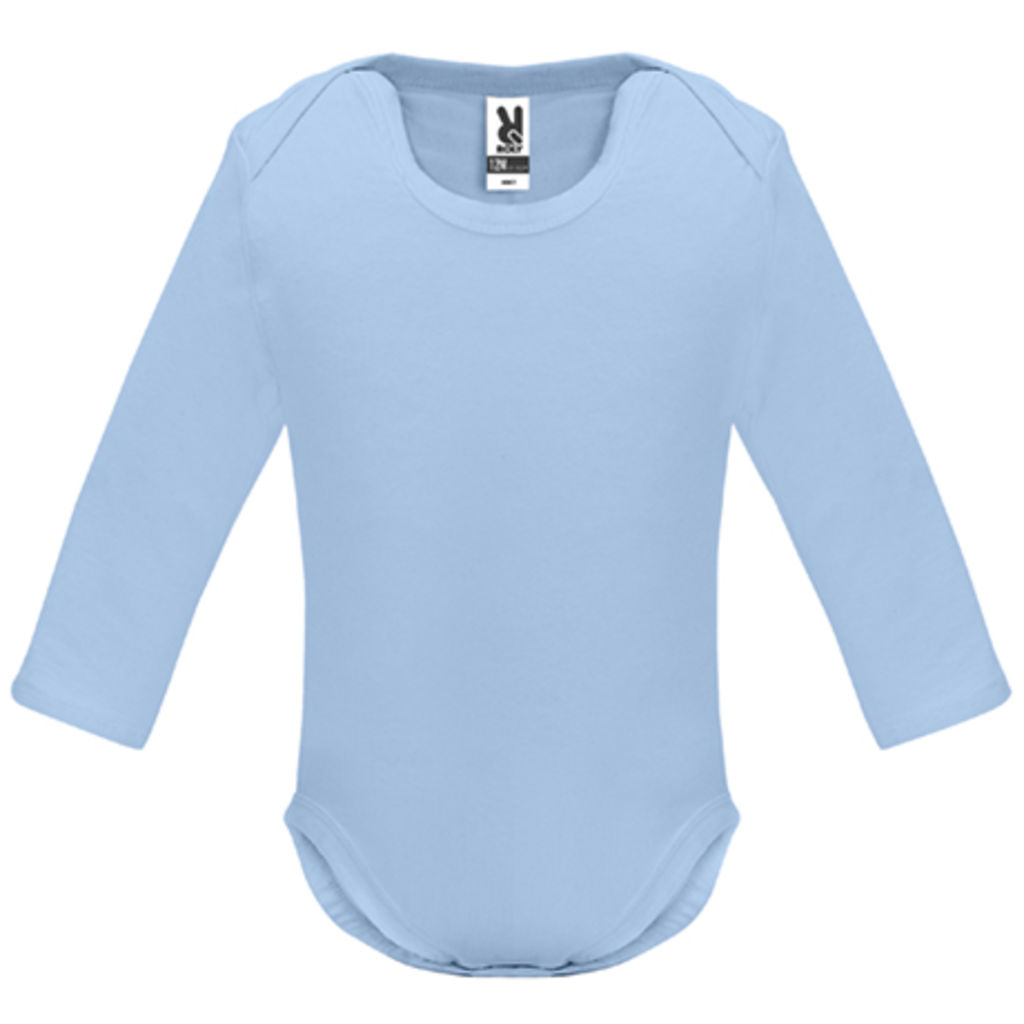 HONEY L/S Боди гладкой вязки для младенца с длинным рукавом, цвет небесно-голубой  размер 9 MESES