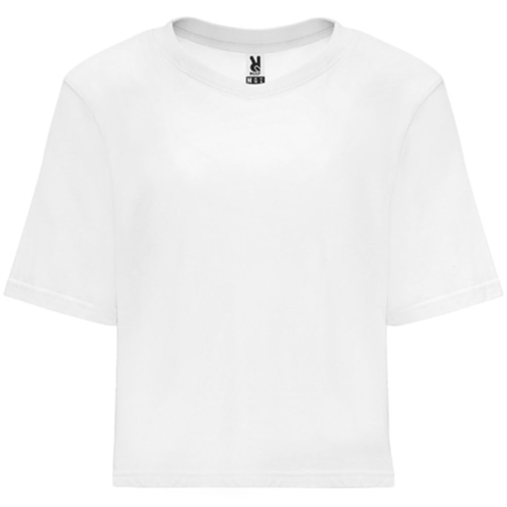 DOMINICA Жіноча футболка укороченого і вільного крою з короткими рукавами, колір білий  розмір S