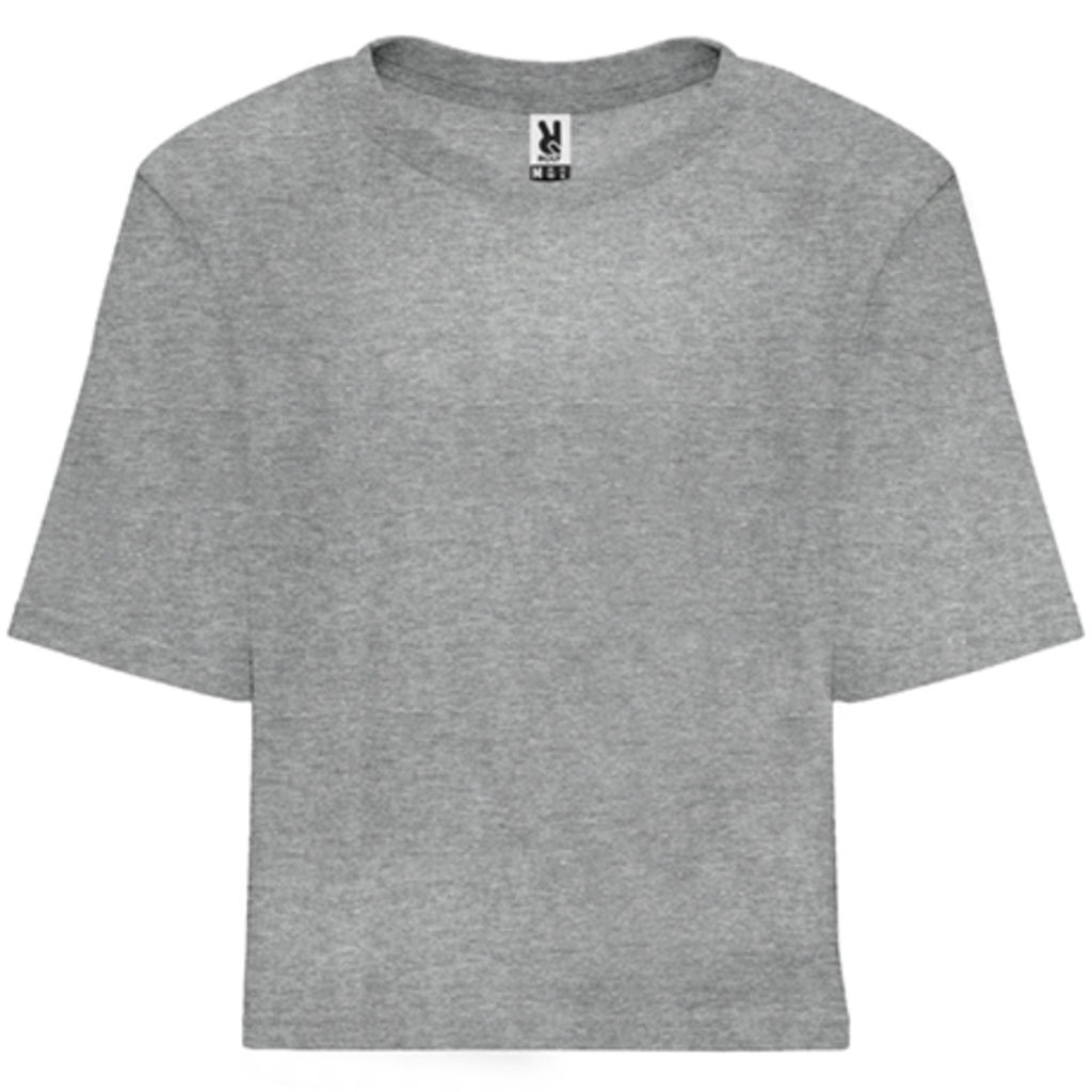 DOMINICA Женская футболка укороченного и свободного кроя с короткими рукавами, цвет серый  размер S