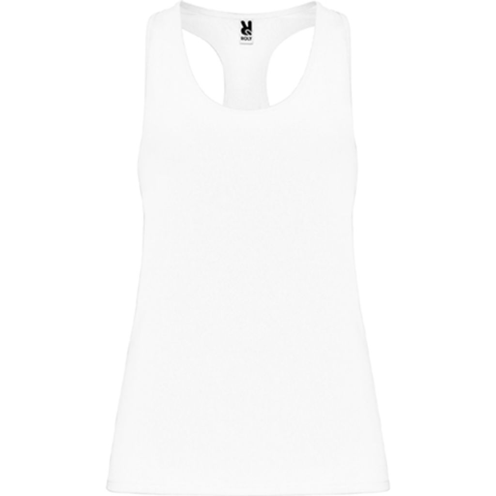 AIDA Спортивна футболка з спинкою в стилі плавця, колір білий  розмір L