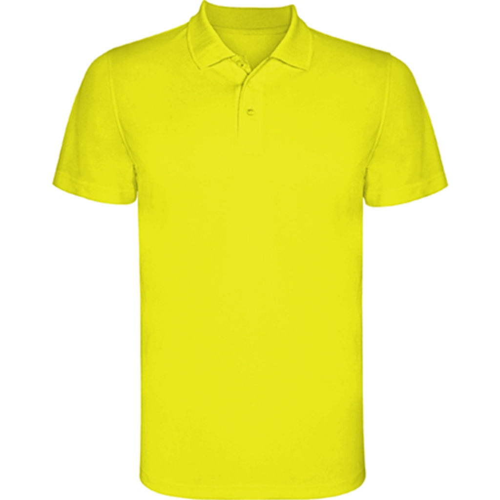 MONZHA Футболка поло з технологічної тканини, колір жовтий флюорісцентний  розмір S