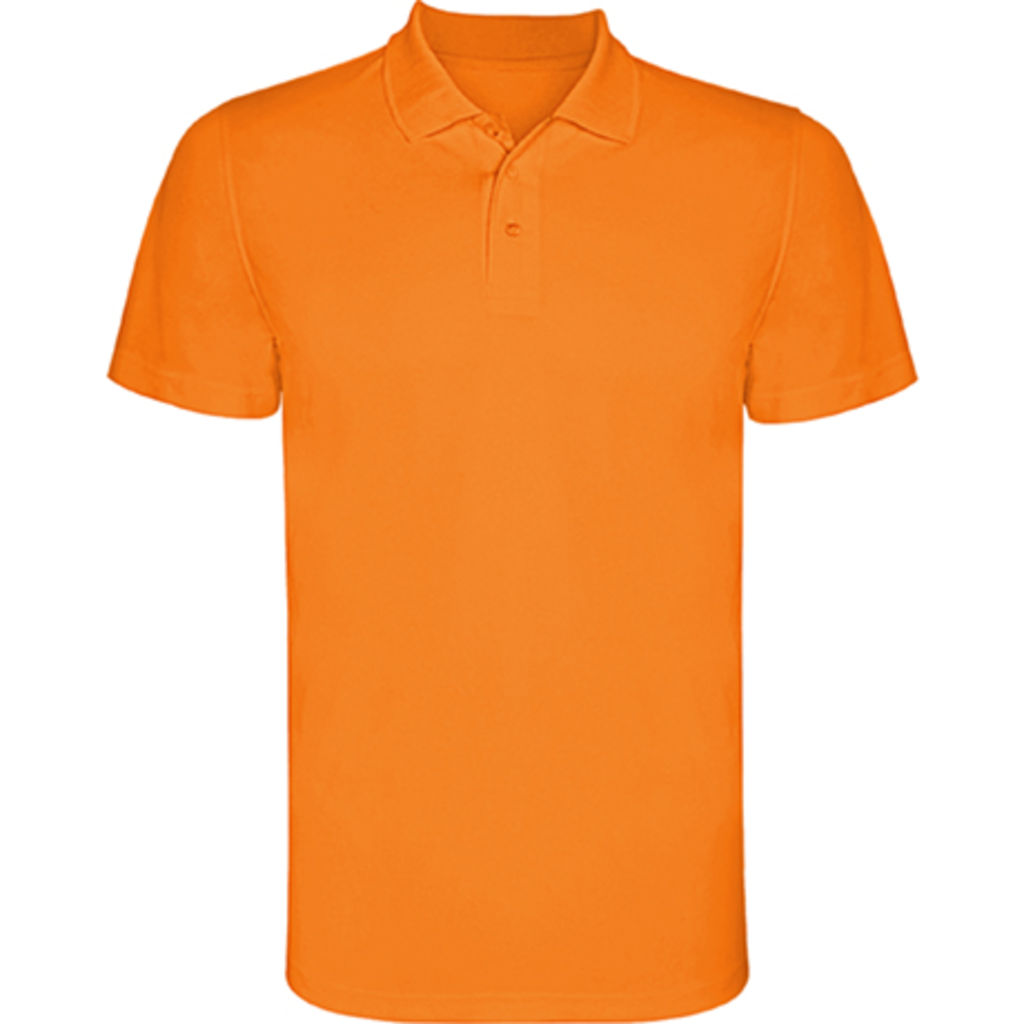 MONZHA Футболка поло из техничной ткани, цвет оранжевый флюорисцентный  размер S