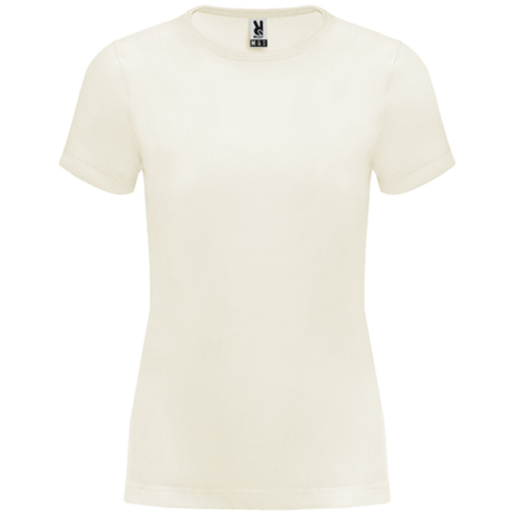BASSET WOMAN Жіноча футболка з коротким рукавом з органічної бавовни, колір бежевий  розмір S