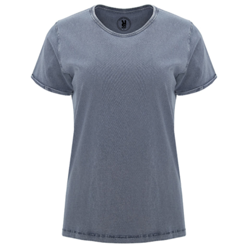 HUSKY WOMAN Жіноча футболка з коротким рукавом з джинсовим ефектом, колір джинс  розмір S