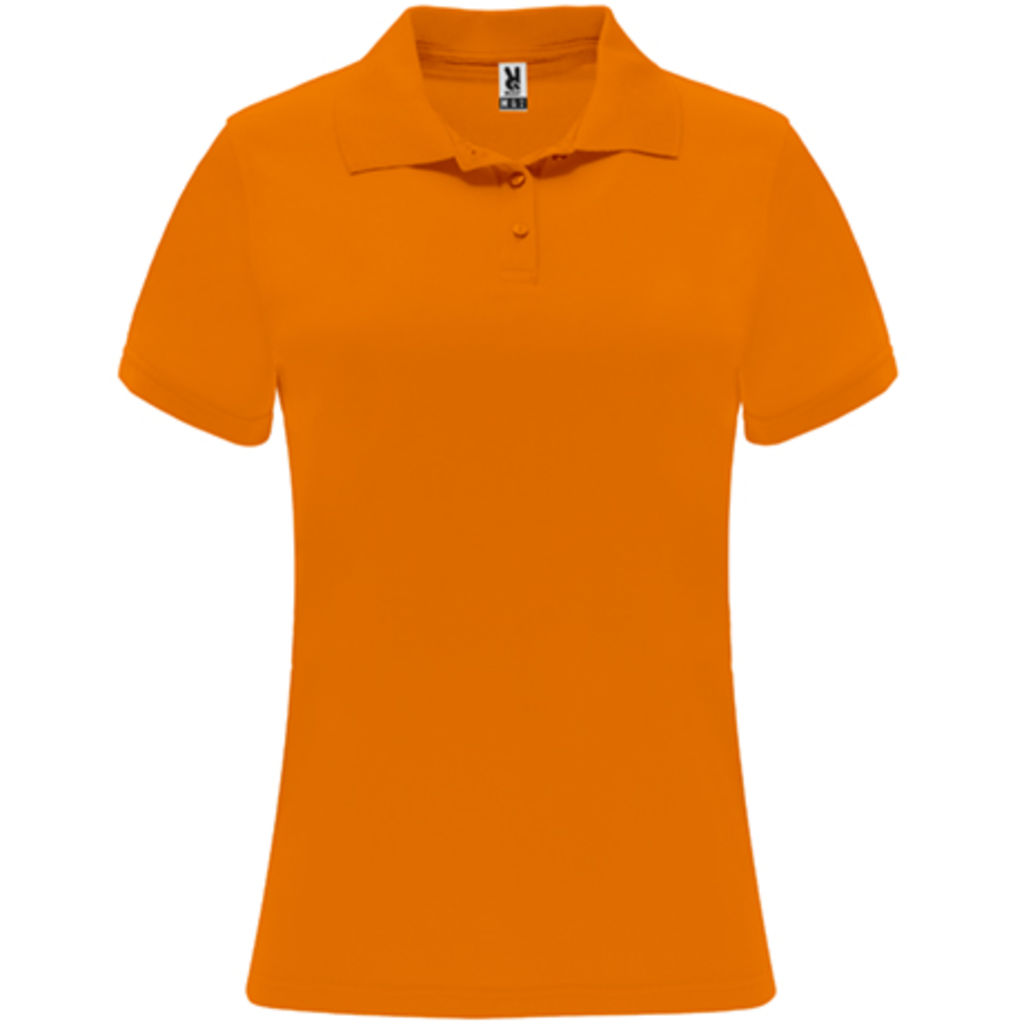 MONZHA WOMAN Жіноче поло з коротким рукавом, колір оранжевий флюорісцентний  розмір S