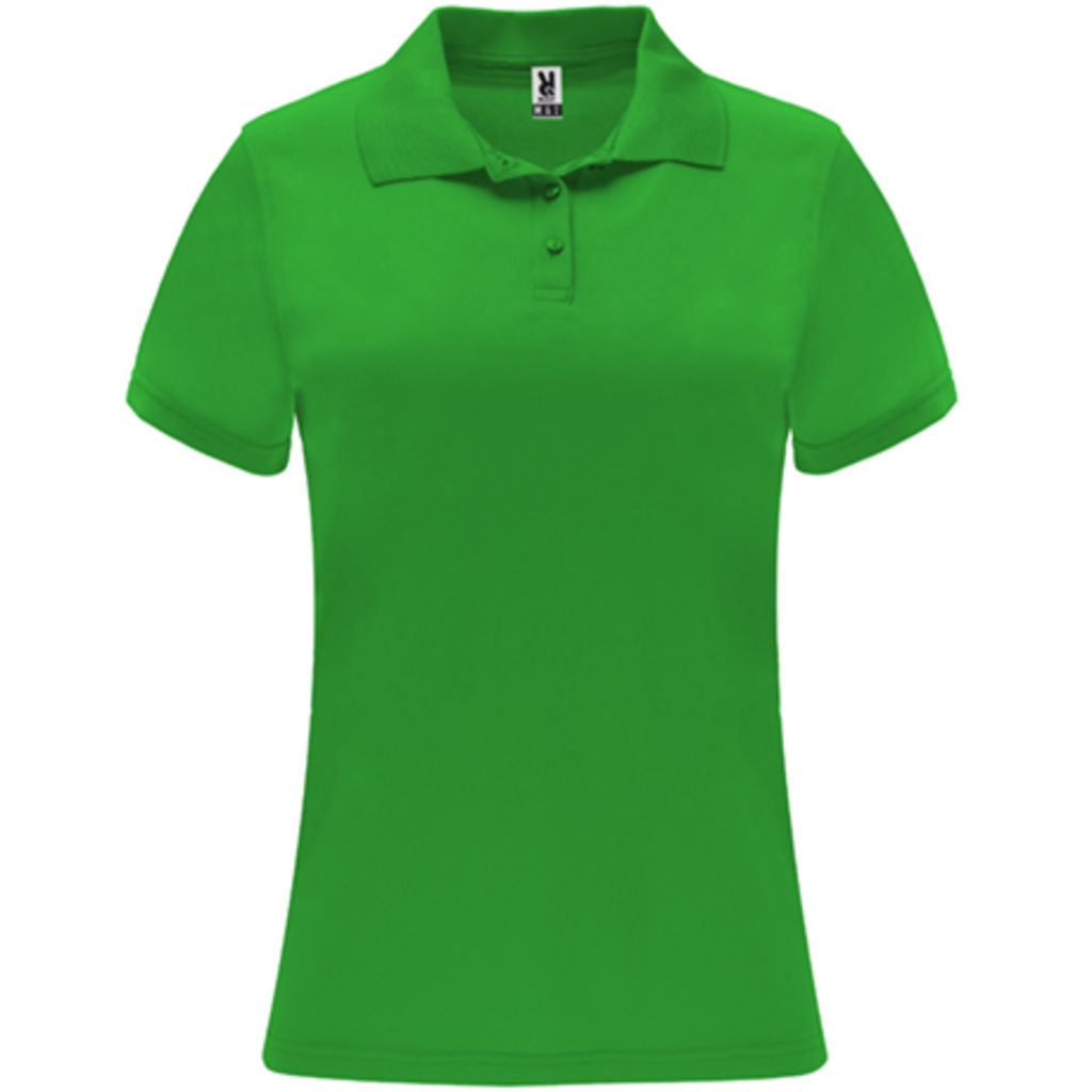 MONZHA WOMAN Женское поло с коротким рукавом, цвет ярко-зеленый  размер XL