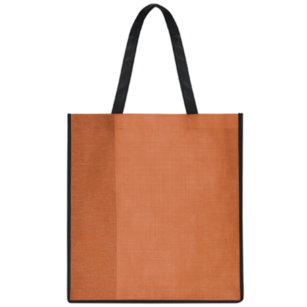 CAVE Комбинированая сумка из спанбонда с эффектом металлик и мраморным полиэстером, цвет оранжевый  размер 36X40X12