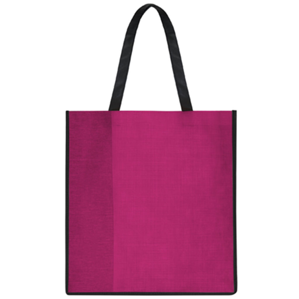 CAVE Комбинированая сумка из спанбонда с эффектом металлик и мраморным полиэстером, цвет ярко-розовый  размер 36X40X12