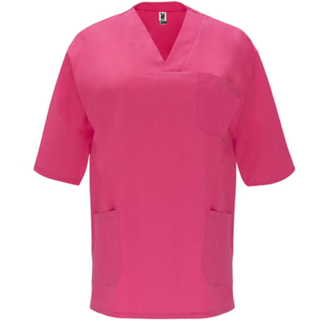 PANACEA Медичний топ унісекс з коротким рукавом, колір яскраво-рожевий  розмір S