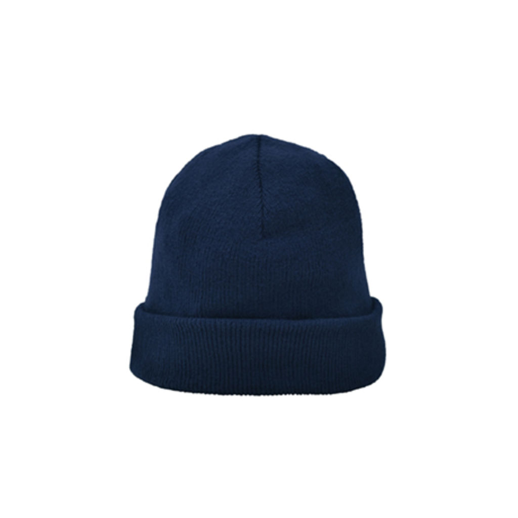 PLANET Вязаная шапка с подворотом, цвет темно-синий  размер ONE SIZE