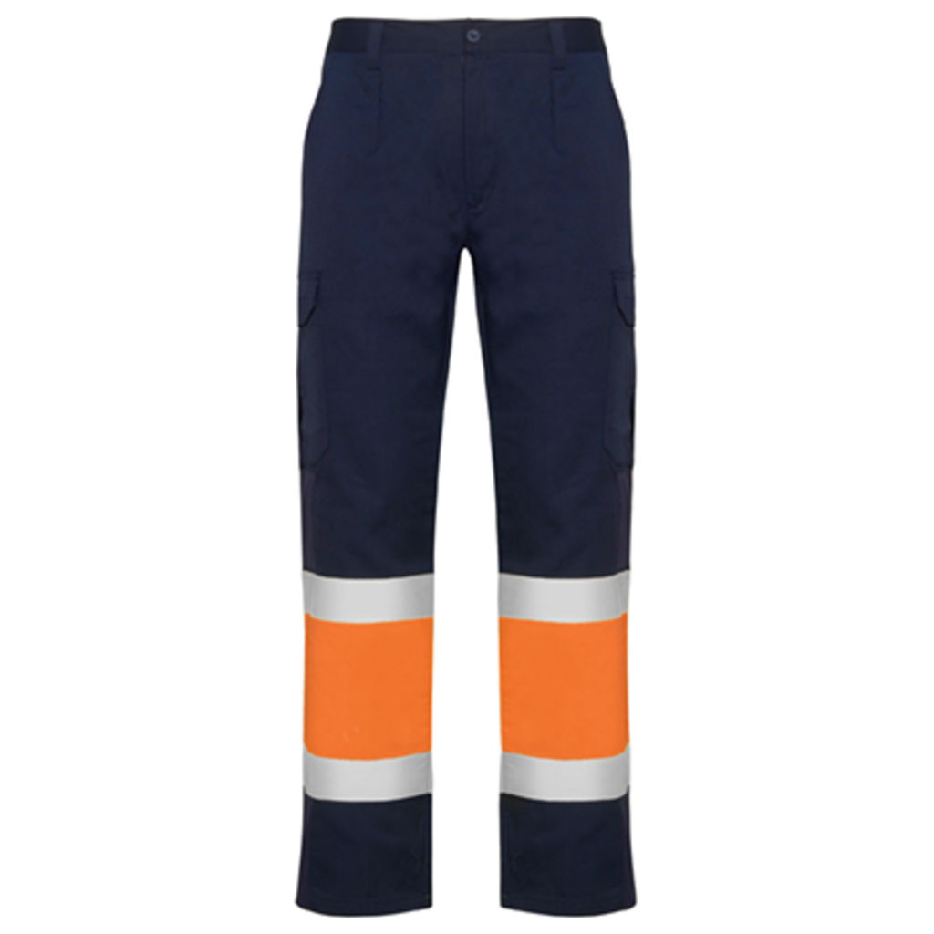 NAOS Багатокишенькові літні брюки високою видимості, колір темно-синій, флуоресцентний помаранчевий  розмір 38