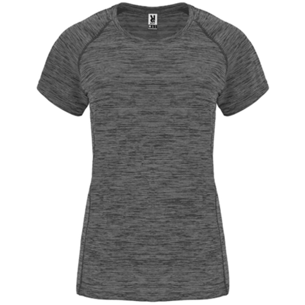 AUSTIN WOMAN Жіноча технічна футболка з поліестеру короткими рукавами реглан, колір heather black  розмір S