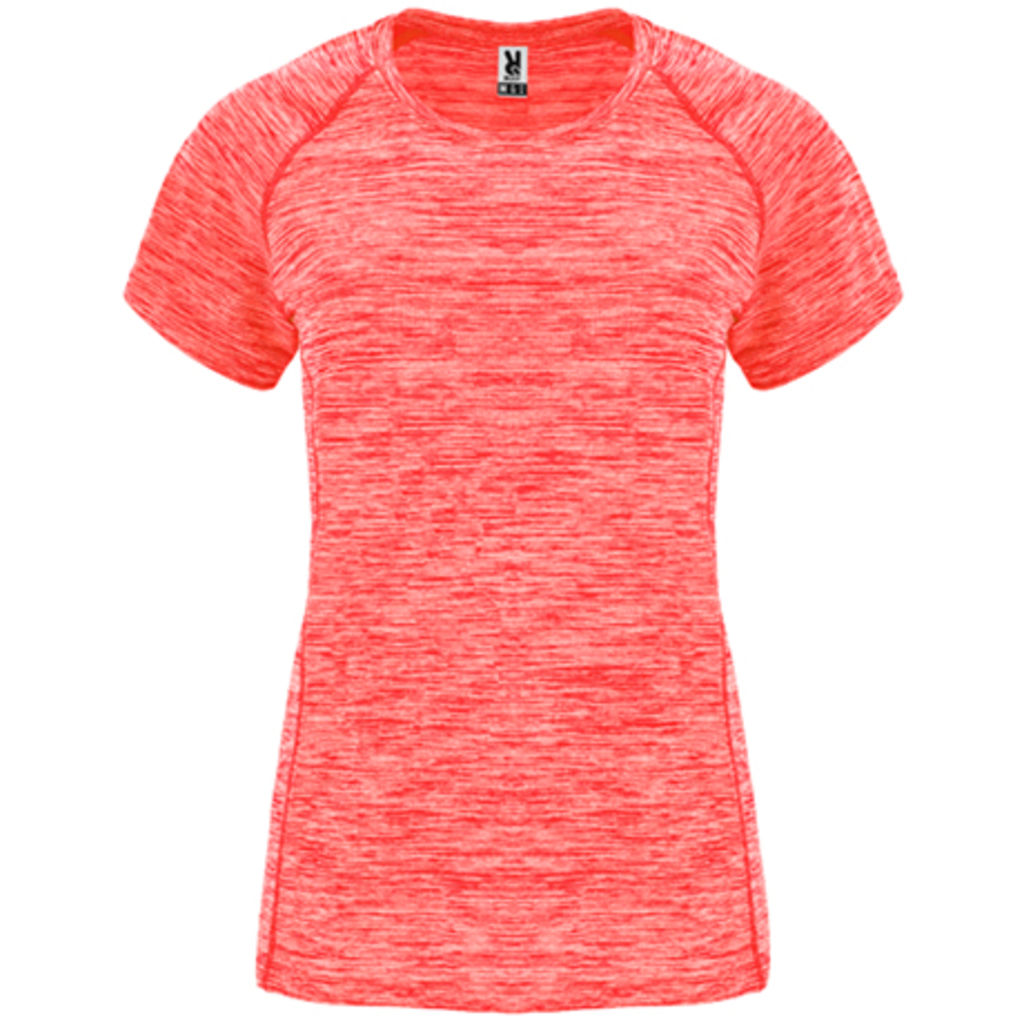 AUSTIN WOMAN Жіноча технічна футболка з поліестеру короткими рукавами реглан, колір heather fluor coral  розмір S
