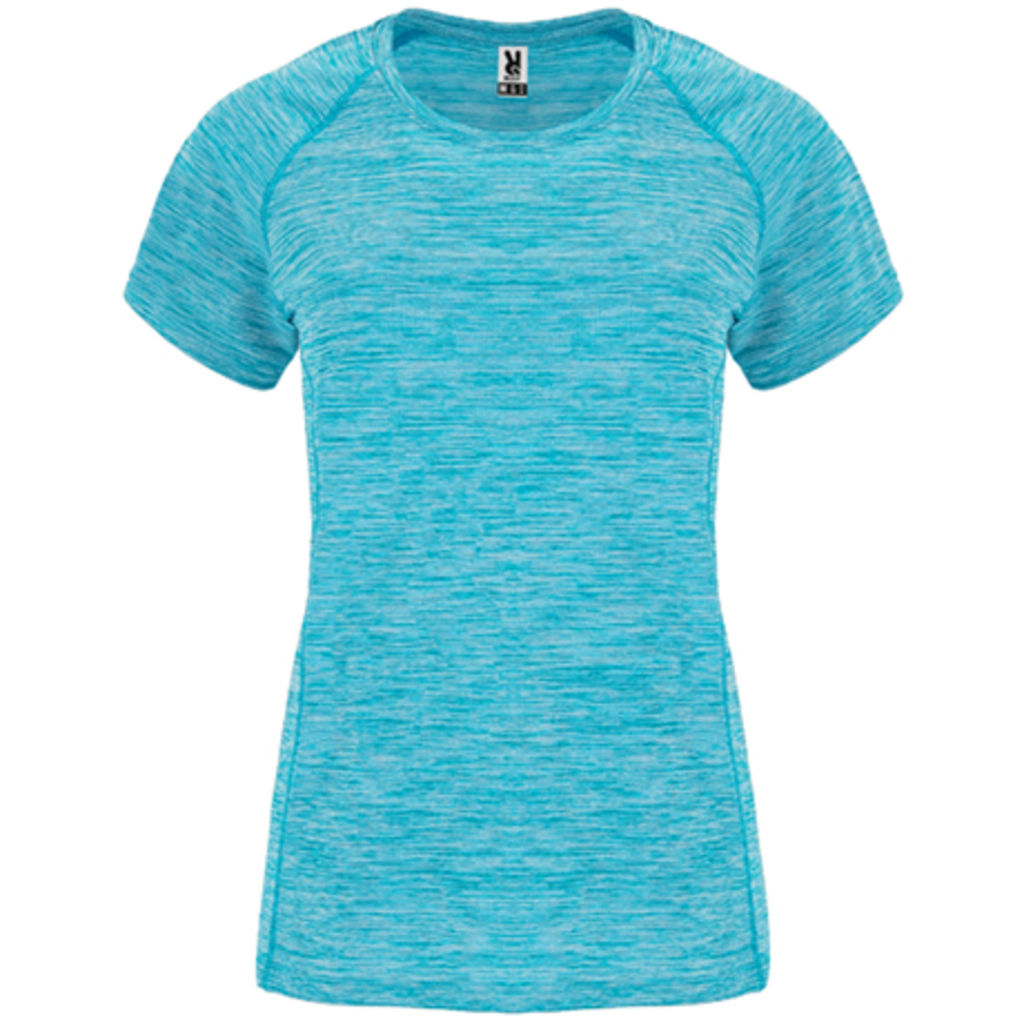 AUSTIN WOMAN Жіноча технічна футболка з поліестеру короткими рукавами реглан, колір heather turquoise  розмір S