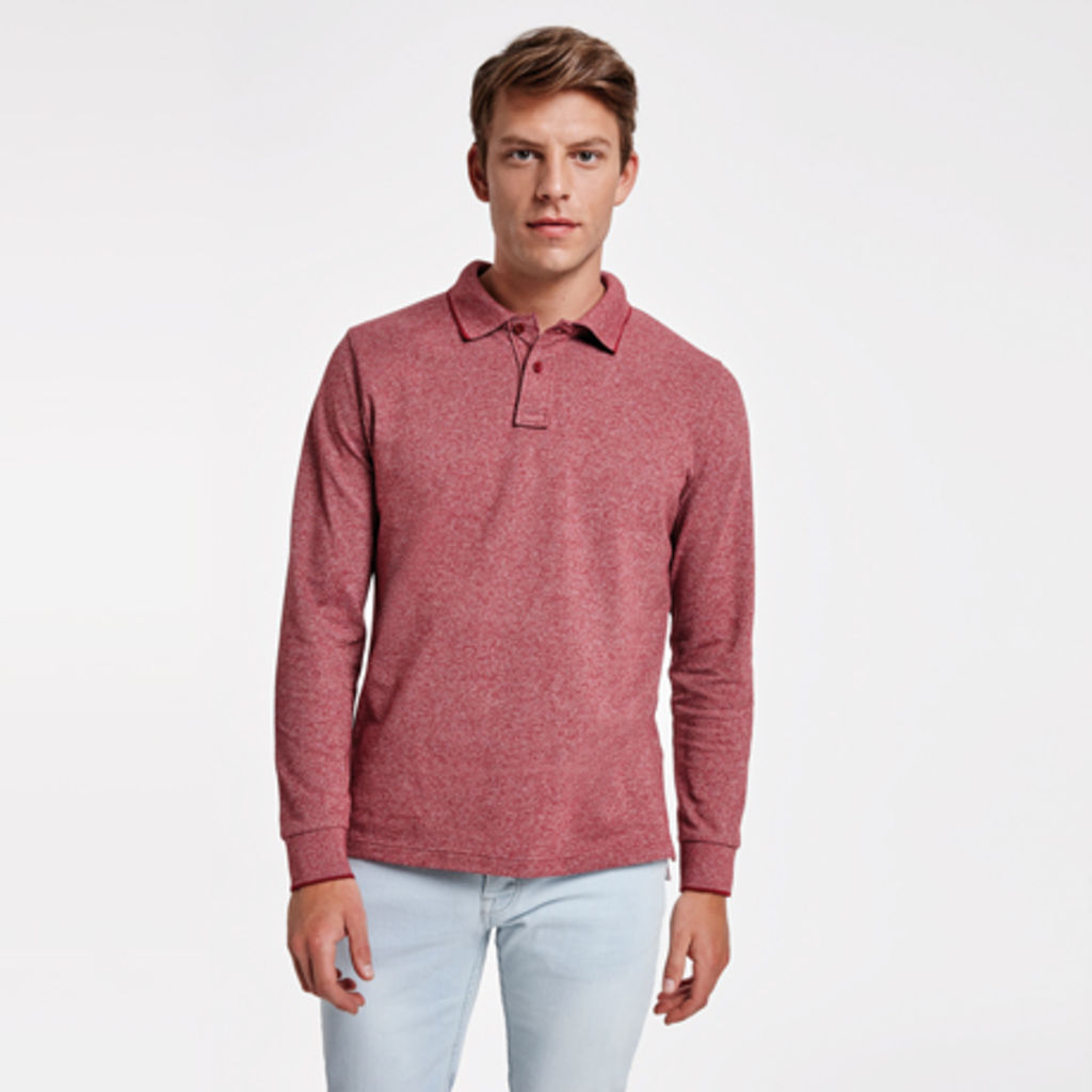 DYLAN Строкате поло з довгими рукавами, колір heather garnet  розмір XL - PO041104256- Фото №2