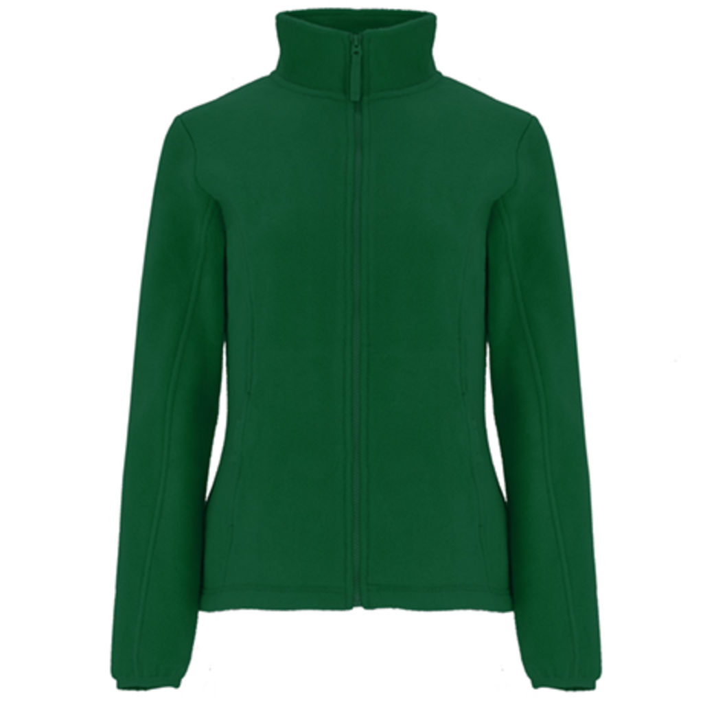ARTIC WOMAN Флисовая куртка с воротником на высокой подкладке и усиленными швами в тон, цвет бутылочный зеленый  размер S