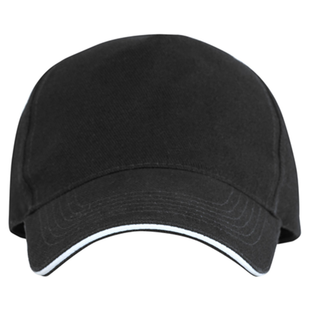 ERIS 5 панельна кепка з контрастним сендвічем, колір чорний  розмір ONE SIZE