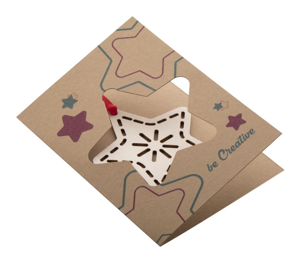 Листівка різдвяна зірка TreeCard Eco С6 С6, колір натуральний