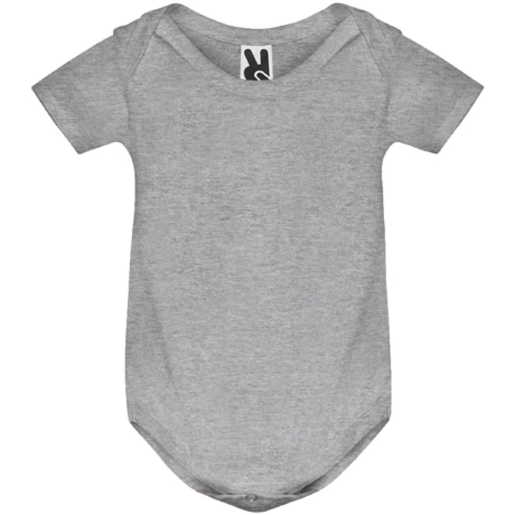 HONEY Боди для младенца простой вязки с коротким рукавoм, цвет серый  размер 9 MESES