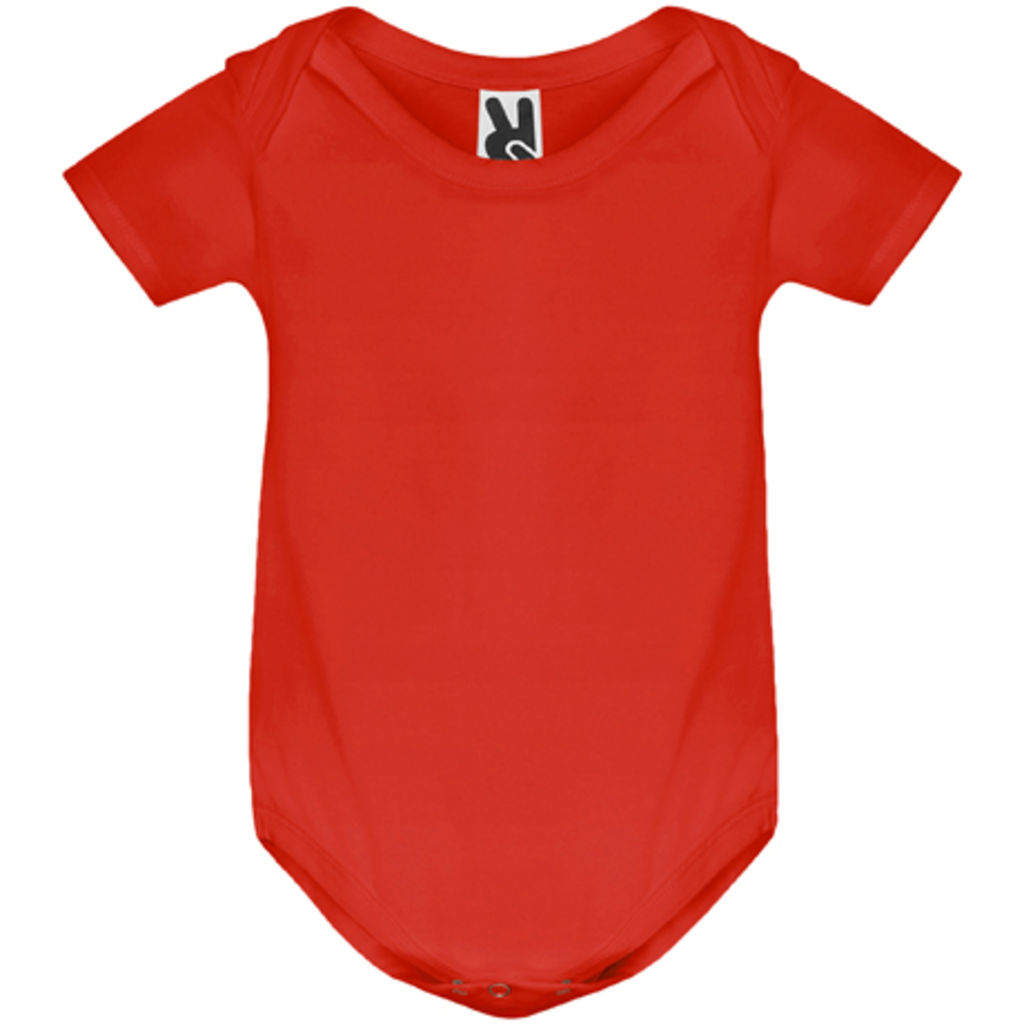 HONEY Боди для младенца простой вязки с коротким рукавoм, цвет красный  размер 3 MESES