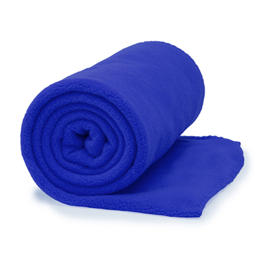 Однотонное одеяло из флиса плотностью 180 г/м², цвет яркий синий