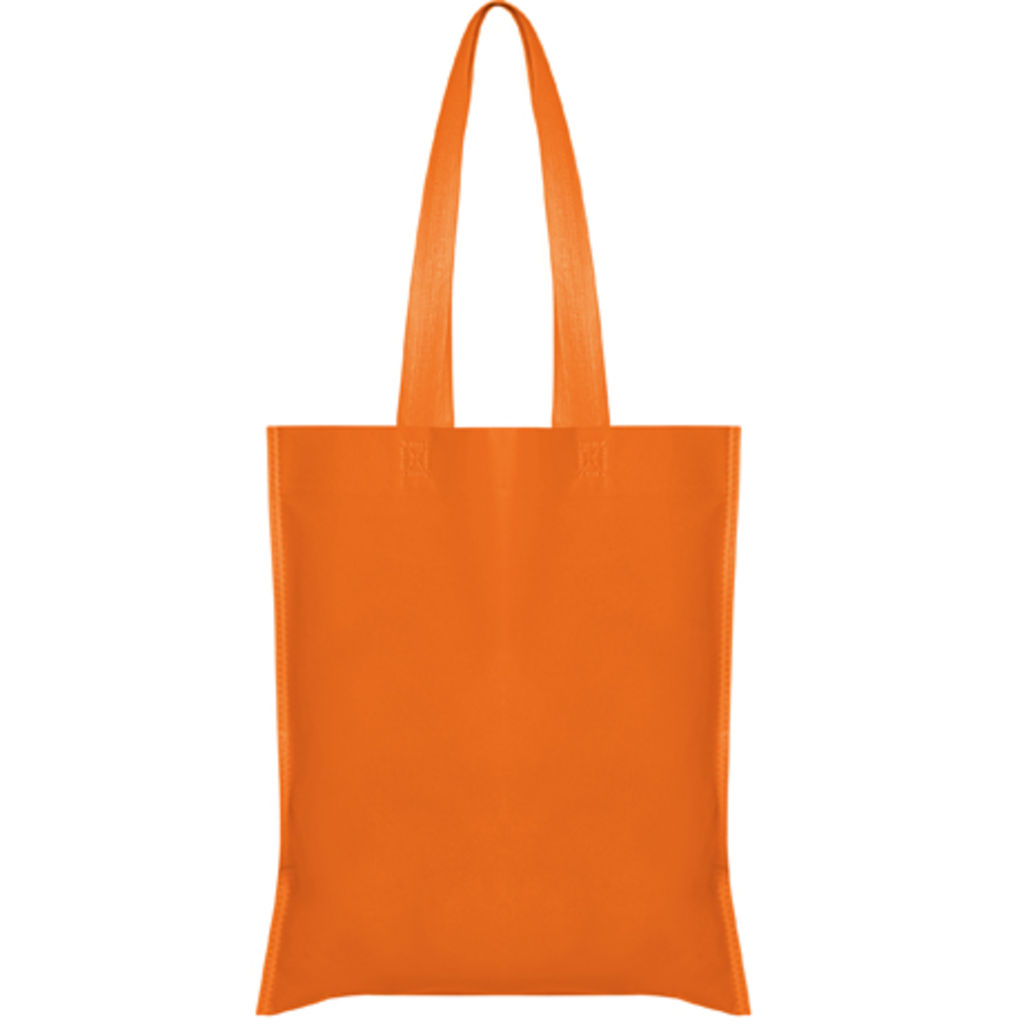 Сумка из нетканного материала без ластовицы с длинной ручкой под цвет сумки, цвет апельсиновый