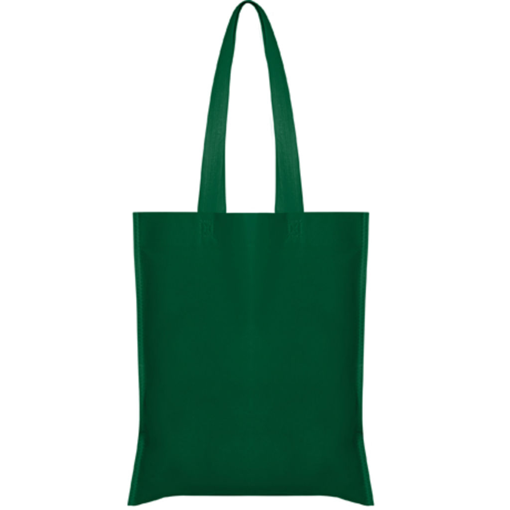 Сумка з нетканого матеріалу без ластовиці з довгою ручкою під колір сумки, колір темно-зелений