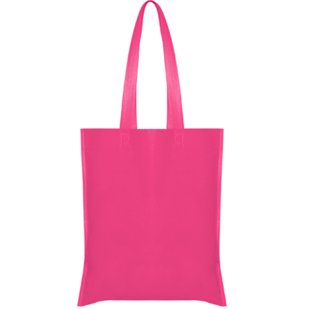 Сумка з нетканого матеріалу без ластовиці з довгою ручкою під колір сумки, колір ніжно-рожевий