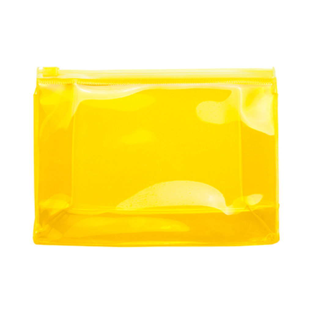 Косметичка з напівпрозорого PVC з повітронепроникною прокладкою, колір жовтий