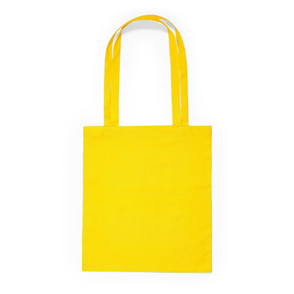 Сумка для покупок из 100 % хлопка 105 г/м² с практичными 70-сантиметровыми армированными длинными ручками, цвет желтый