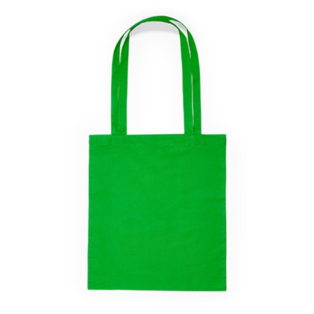 Сумка для покупок из 100 % хлопка 105 г/м² с практичными 70-сантиметровыми армированными длинными ручками, цвет зеленый папоротник