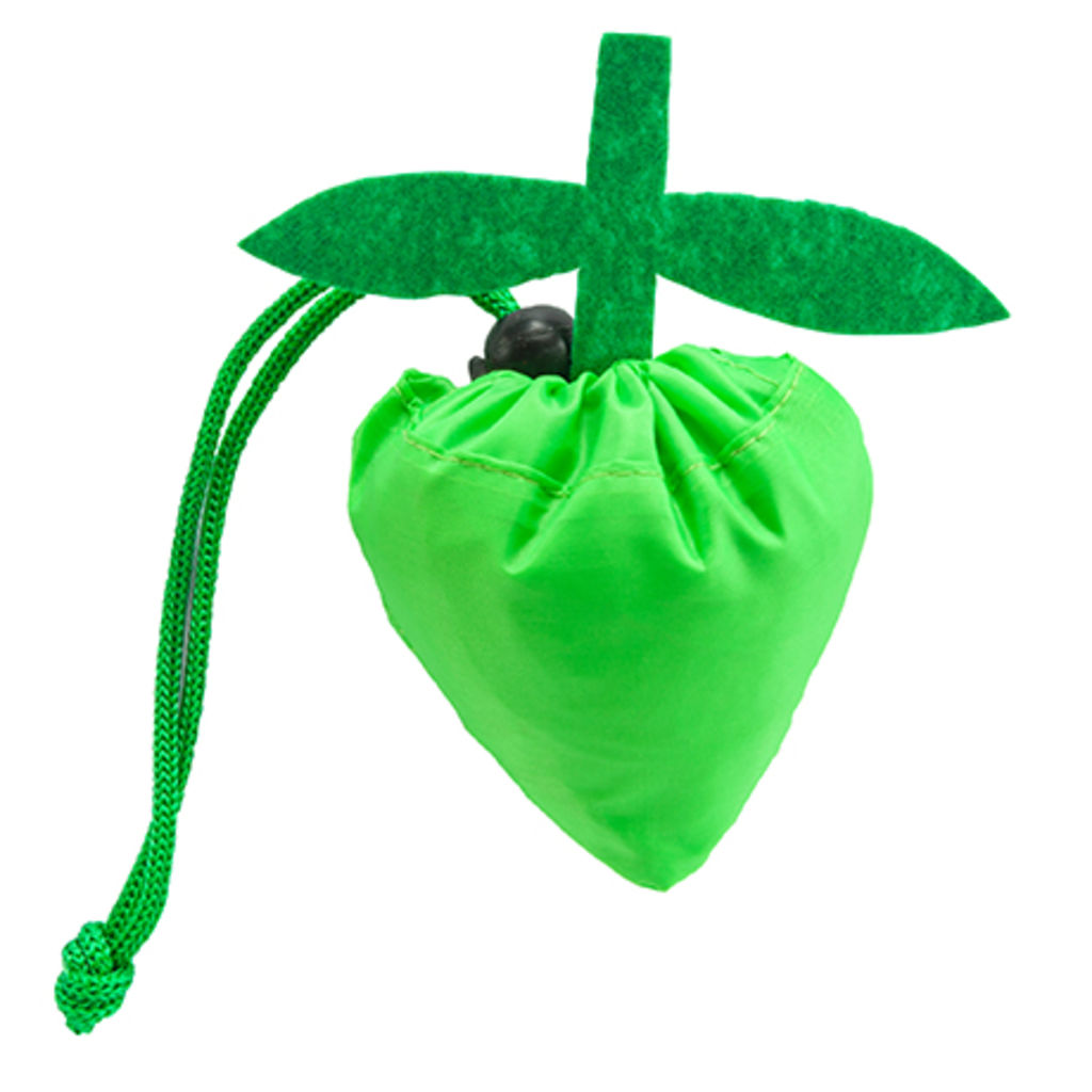 FOCHA Складная сумка для покупок из мягкого 190T полиэстера с затяжным шнурком, цвет яблоко