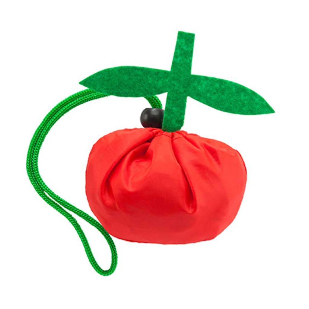 FOCHA Складная сумка для покупок из мягкого 190T полиэстера с затяжным шнурком, цвет помидор