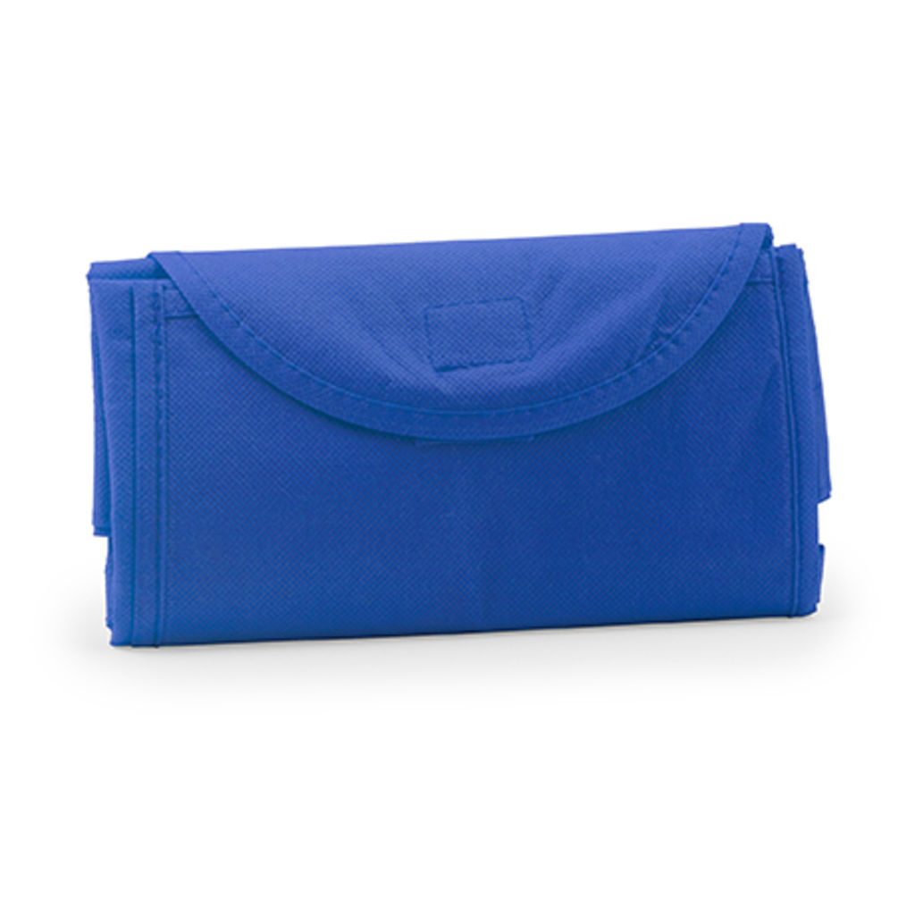 ALONDRA Складана неткана сумка для покупок з кнопкою для закривання і зручною зовнішньою кишенею, колір яскравий синій