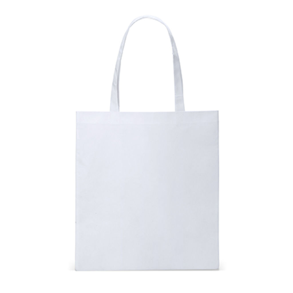 MITO Нетканая прошитая сумка для покупок с усиленными ручками, цвет белый