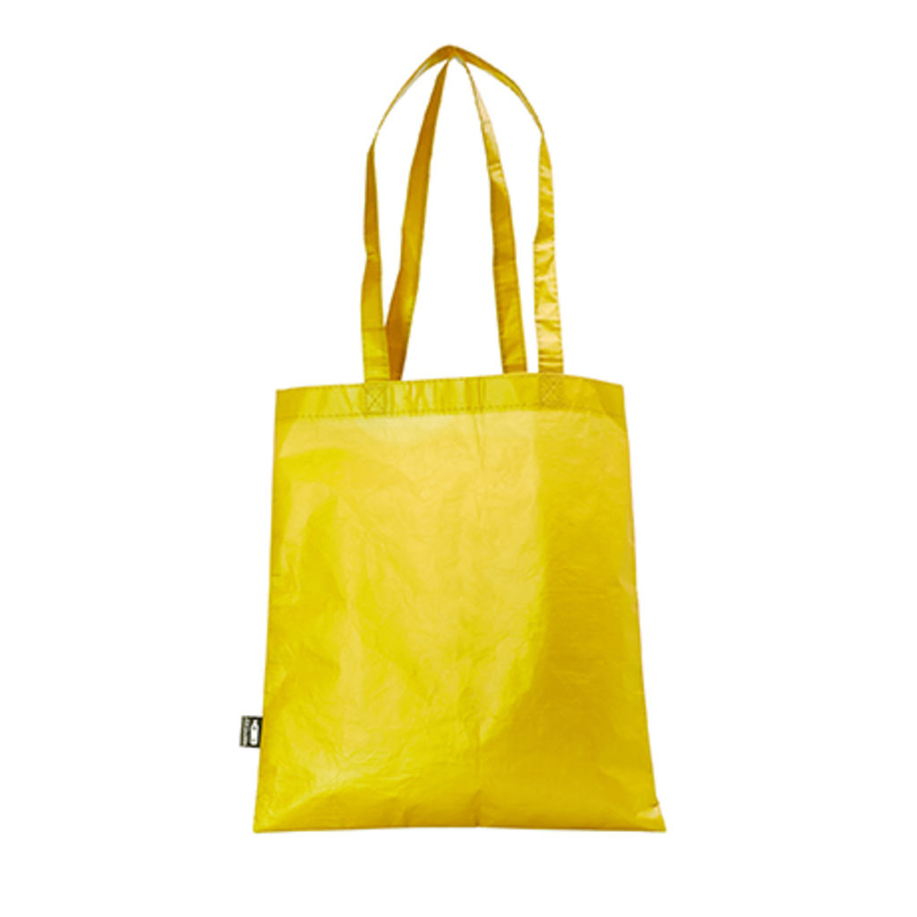 Многоразовая прошитая сумка с матовой ламинированной отделкой, цвет желтый