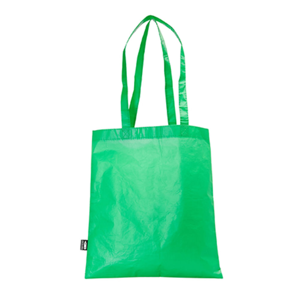 Многоразовая прошитая сумка с матовой ламинированной отделкой, цвет зеленый папоротник