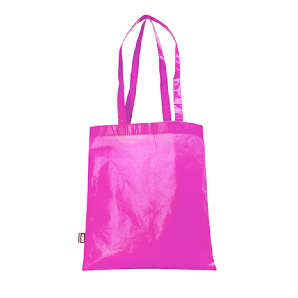 Многоразовая прошитая сумка с матовой ламинированной отделкой, цвет фуксия