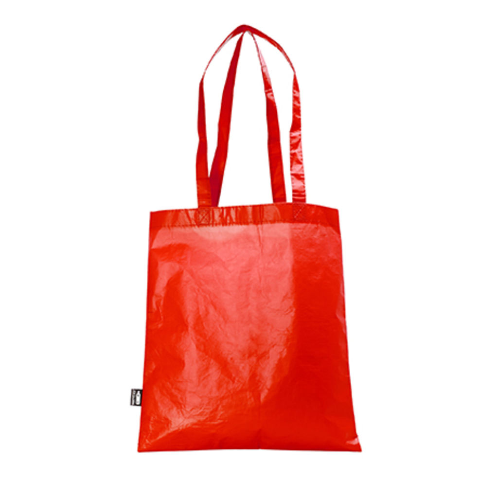 Багаторазова прошита сумка з матовою ламінованої оздобленням, колір червоний